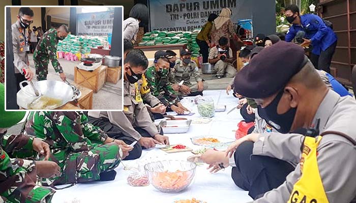 Kodim dan Polres Lamongan layani kebutuhan makan warga di 3 desa dan 1 kelurahan