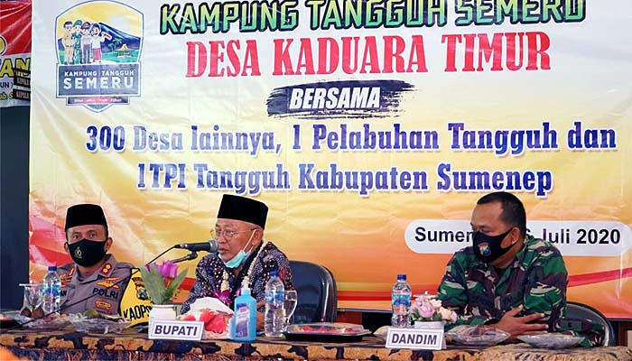 Lawan Covid-19, Bupati Sumenep launching Kampung Tangguh Semeru di Desa Kaduara Timur.