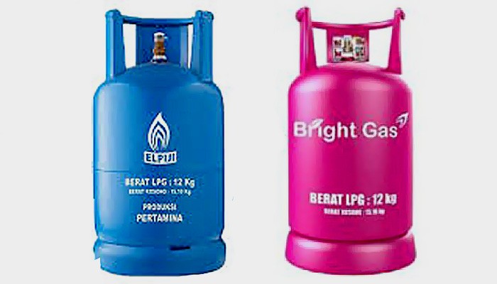 Tabung gas Elpiji 12 kg warna biru akan diganti tabung Bright Gas warna merah muda.