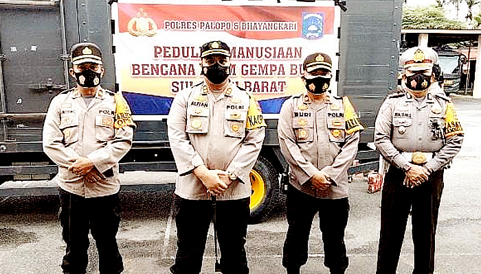 Polres Palopo krim bantuan bencana alam di Mamaju.