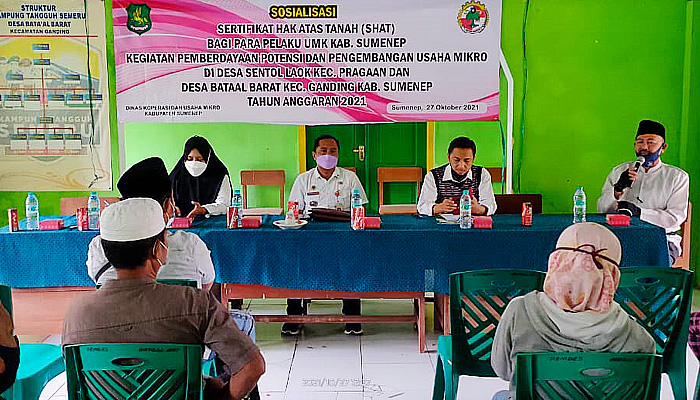 Bantu Pelaku Usaha, Diskop Sumenep Berikan Program Sertifikat Tanah Gratis