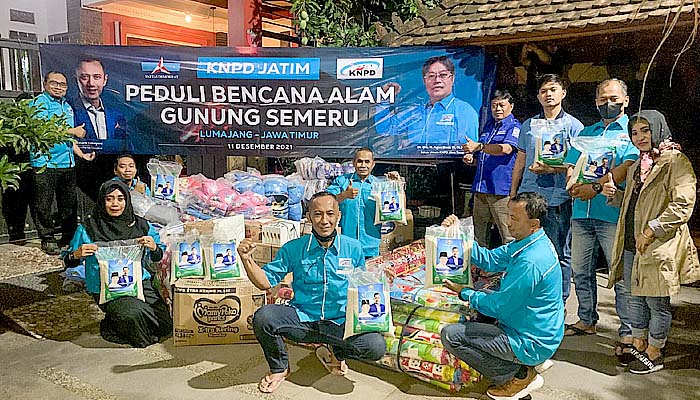 KNPD Jatim Kirimkan Bantuan Untuk Terdampak Semeru, Agusdono: Perintah AHY