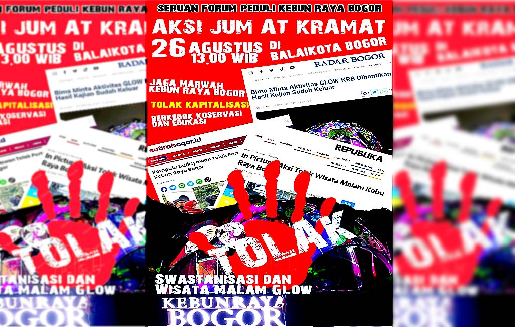 Forum Peduli Kebun Raya Bogor didampingi AWASS Law Firm gelar aksi Jumat Kramat.