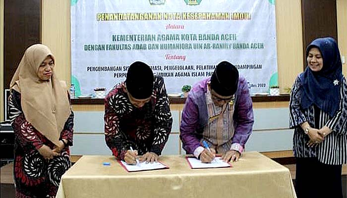 Tingkatkan mutu guru PAI, Kemenag Banda Aceh MoU dengan Fakultas Adab dan Humaniora UIN Ar-Raniry.