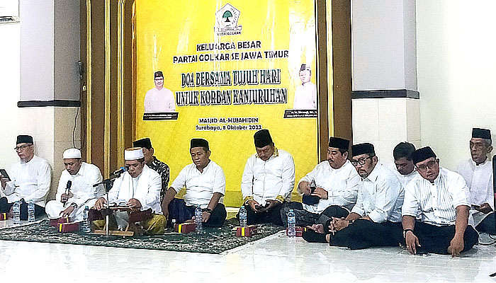 Prihatin ratusan jiwa melayang, Golkar Jatim gelar doa bersama 7 hari korban rusuh Kanjuruhan.