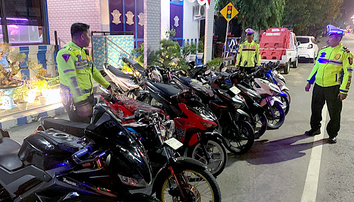 Satlantas Polres Sumenep Tangkap Puluhan Motor Balap Liar, Knalpot Brong Jadi Sasaran Utama