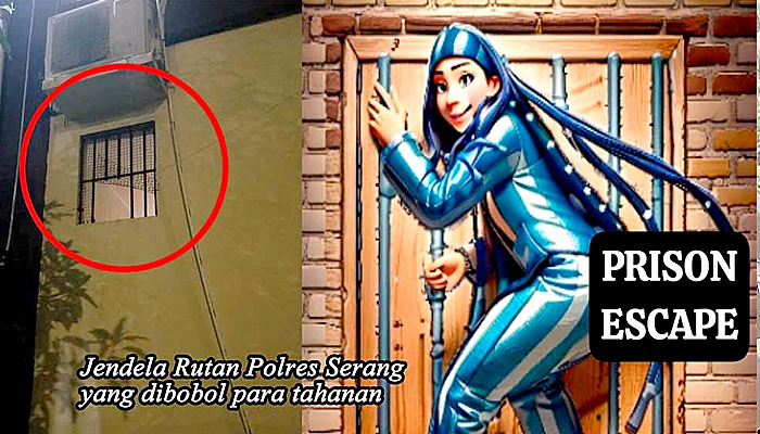 Waduh! Belasan Tahanan Rutan Polres Serang Kabur Lewat Jendela