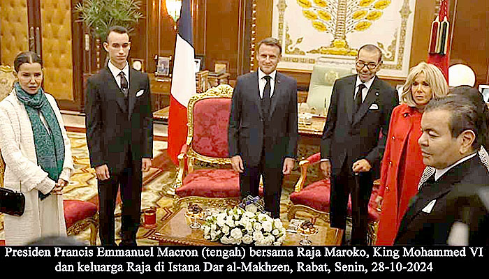 Raja Maroko King Mohammed VI Sambut Kunjungan Kenegaraan Presiden Prancis Emmanuel Macron di Dar al-Makhzen