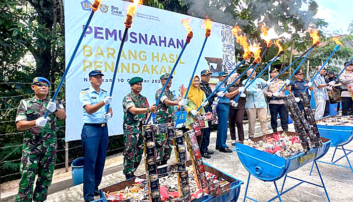 Bea Cukai Nunukan Lakukan Hibah Dan Musnahkan Barang Ilegal Lainnya