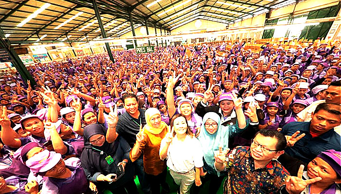 Kunjungi Dua MPS di Ngawi, Cagub Khofifah Banjir Dukungan Dari Pekerja