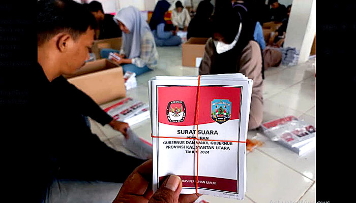 KPU Nunukan Lakukan Pelipatan Surat Suara Pilkada 2024